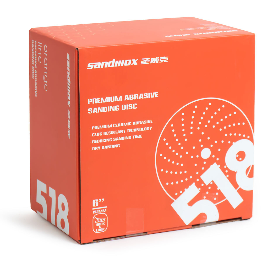SANDWOX ORANGE CERAMIC диск на бумажной основе, керамика Ø150мм, Р220,липучка Multi holes