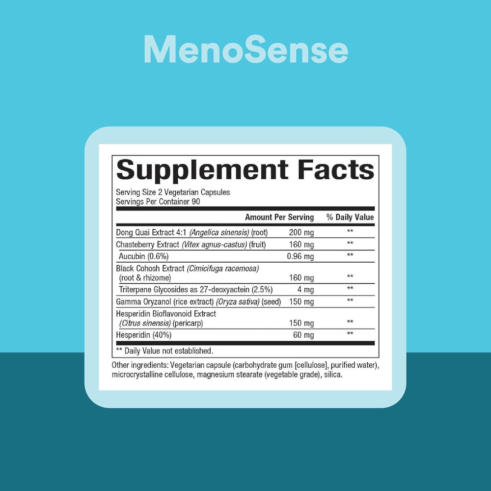 Natural Factors, WomenSense, MenoSense, формула для поддержки организма при менопаузе, 180 вегетарианских капсул