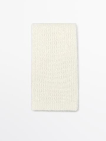 Massimo Dutti Шарф из тонкой смесовой шерсти, белый
