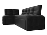 Диван кухонный угловой Люксор левый угол, Черный, Экокожа, 28599L