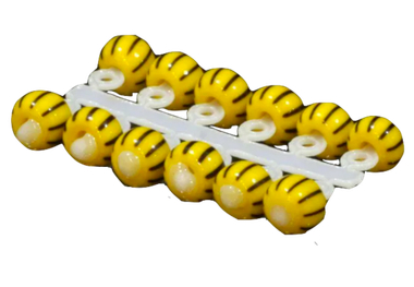 Микробисер Яман Шар Я-МБ04  d=3.7мм Жёлто-Чёрный Арбуз №1  12шт Подвеска короткая