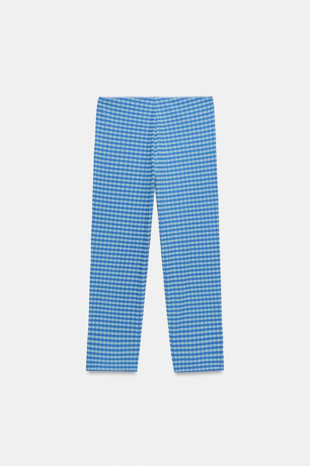 ZARA БРЮКИ КАПРИ В КЛЕТКУ ВИШИ, СИНИЙ/БЕЛЫЙ