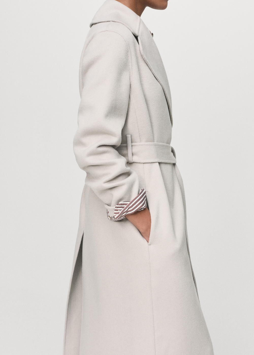 Пальто из шерсти handmade с поясом