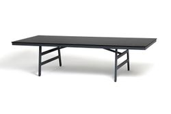 "Рио" стол из HPL 300х120см, цвет столешницы "черный мрамор", угол R3мм