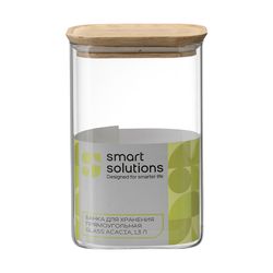 Банка для хранения прямоугольная Glass Acacia, 1,3 л