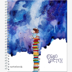 Тетрадь общая 48 листов на металлическом гребне "Космоскетчи"