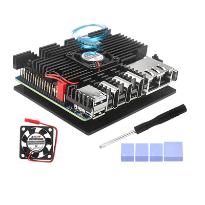 Металлический корпус для Orange Pi 5 Plus с вентилятором