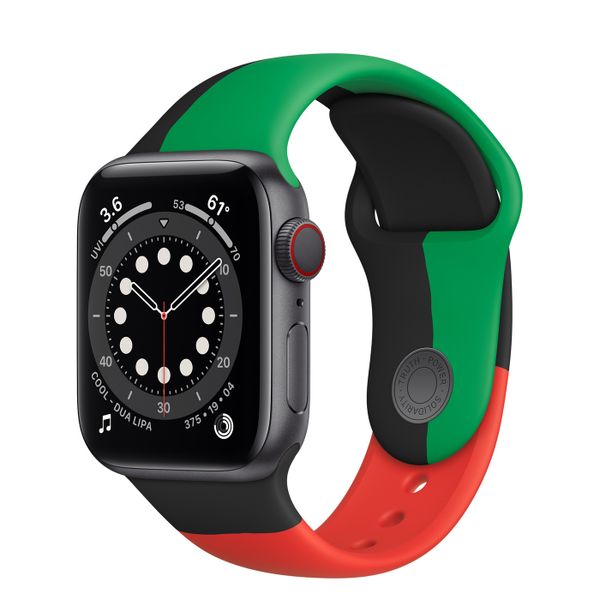 Часы Apple Watch Series 6 GPS + Cellular 40mm Aluminum Case with Sport Band (Серый Космос/Black Unity) (MJ6Q3)