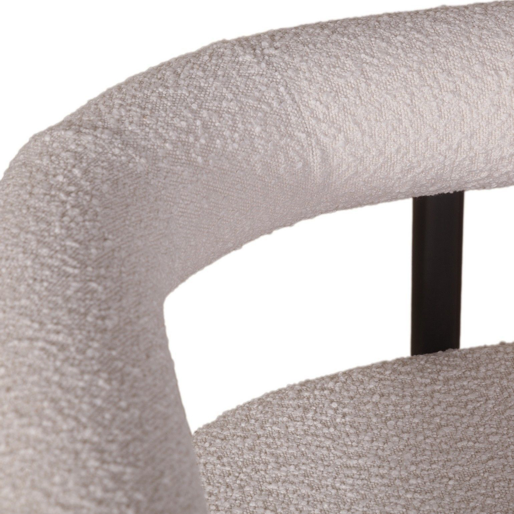 Кресло Biggi, букле Turin ivory / опоры черные