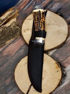 Тактический нож кованый туристический Кизлярский с ножнами Лев