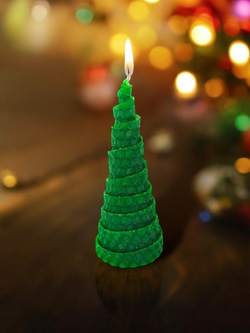 Змейка в шапке и свеча ёлочка