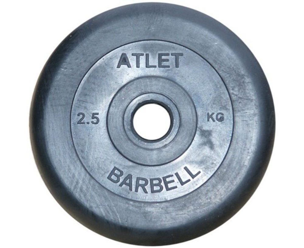 Диск обрезиненный BARBELL ATLET 2,5 кг / диаметр 26 мм