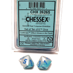 Chessex 10-D10 set Gemini Luminary Pearl Turquoise White / Blue