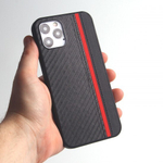 Чехол для iPhone 12/12 Pro, карбоновый , 012465 Красный