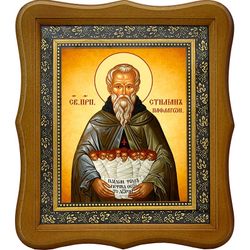 Стилиан Пафлагонский, покровитель и целитель детей. Икона на холсте.