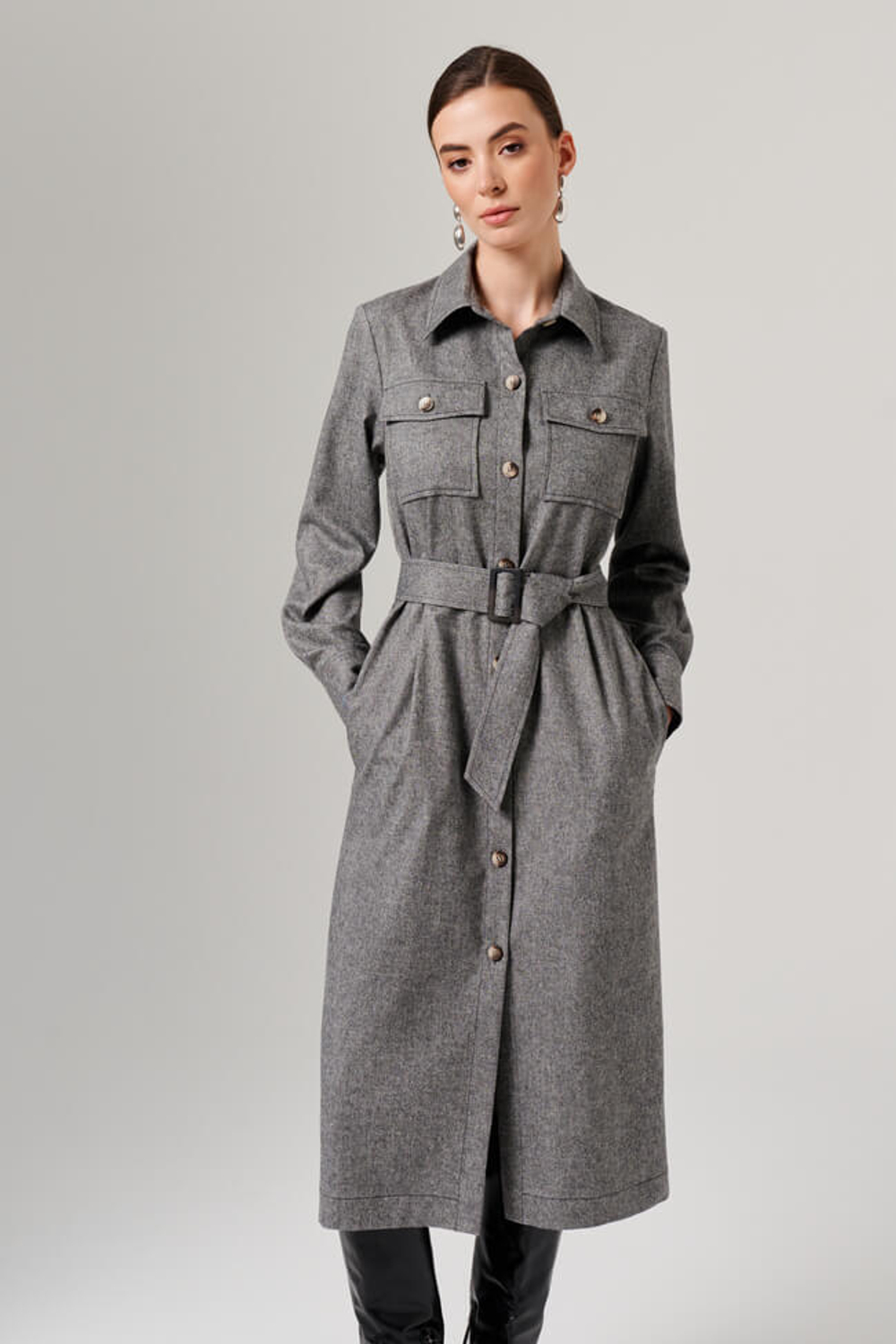 51643 Платье женское (серый меланж)