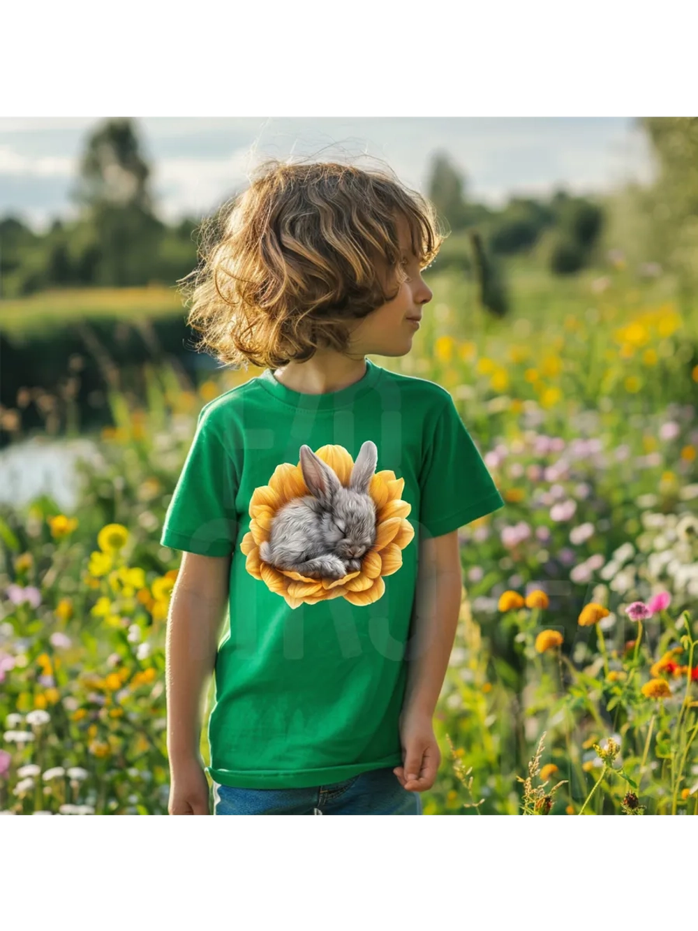 Термонаклейка на одежду, термопринт Зайчик