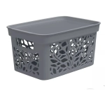 Корзина с крышкой Leaves 10л 333х174мм (серый) (комплект 12 шт)