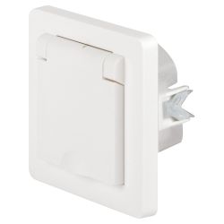 Розетка Intro Style 7-209-01 с заземлением 2P+E Schuko с крышкой шторками 16А-250В IP44 СУ белый