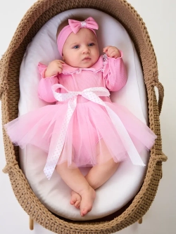 Платье-боди для новорожденной