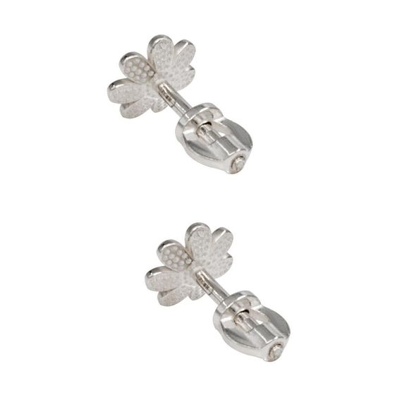 Серьги-пусеты Цветок Ромашка из серебра 925 пробы, вид 3