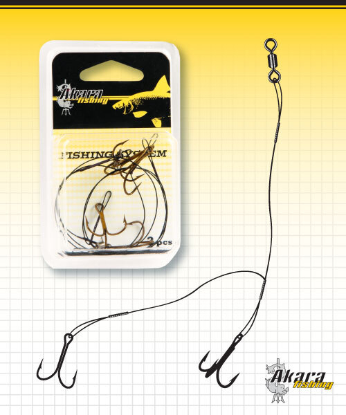 Снасточка Akara мод. C 30см 1х7-15кг тр. №8 + дв. №6