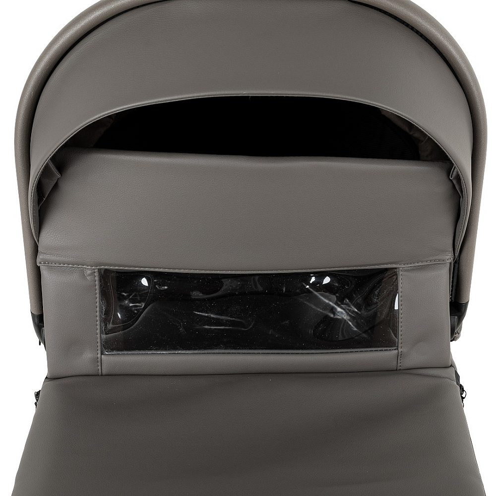 Детская коляска Pituso Sole Leather 3 в 1 с автокреслом Santiso Pro Black PMPL/03 Truffle