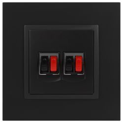 14-3112-05 ЭРА Розетка аудио двойная, IP20, Эра Elegance, антрацит | Elegance Антрацит