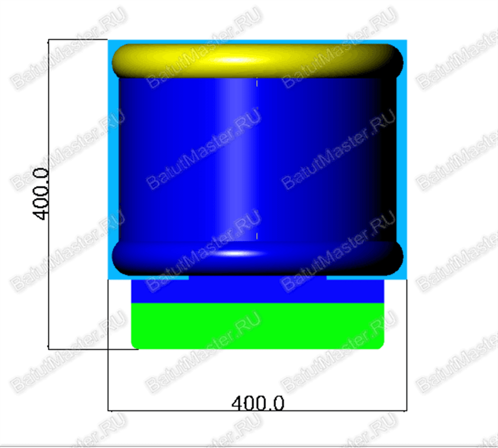 Коммерческий надувной батут "Синее море" с крышей