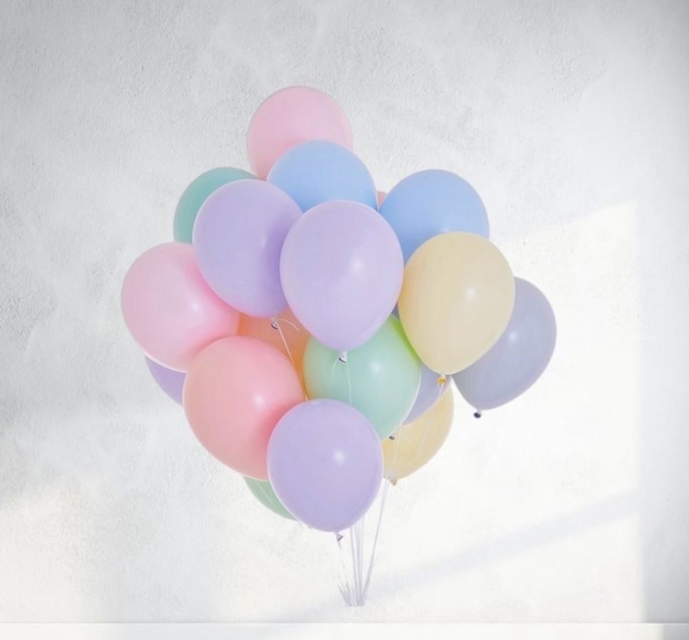 Связка шаров "Пастель" 21 шар с гелием Связка шаров "Пастель" 21 шар с гелием