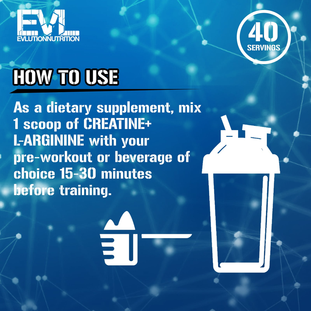 EVLution Nutrition, креатин и L-аргинин, без добавок, 200 г (7,05 унции)