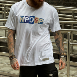 Футболка НПОГП Лого Буквы Белый