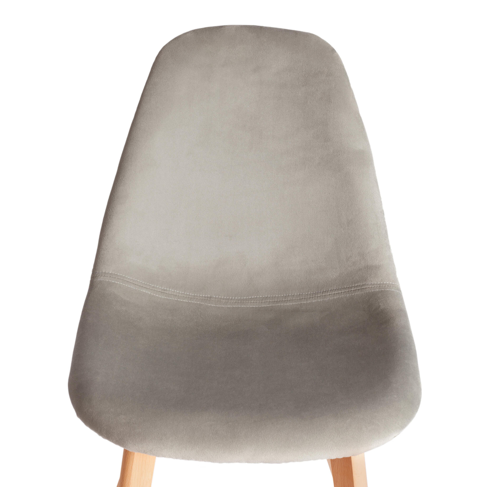 Стул CINDY SOFT (mod. C1021F1-1) велюр/дерево бук, 55 х 48 х 83 см, Светло-серый HLR39 / натуральный