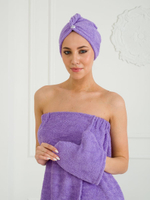 Парео-набор махровый банный сиреневый
