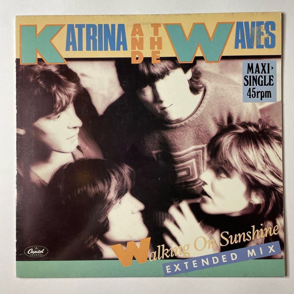 Винтажная виниловая пластинка LP Katrina And The Waves Walking On Sunshine (Extended Mix) (Germany 1985) Maxi Single 45 RPM