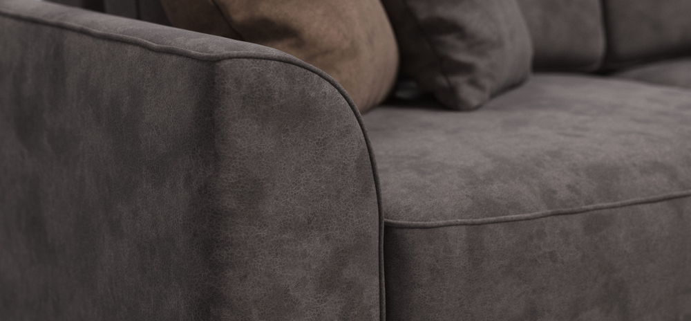 Угловой диван KING MODOOL Велюр Alkantara серый