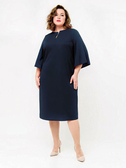 Платье-футляр из однотонного крепа