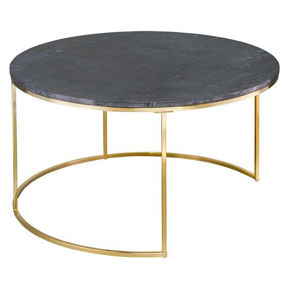 Набор столиков журнальных Hans, Ø60 см и Ø80 см, черный мрамор