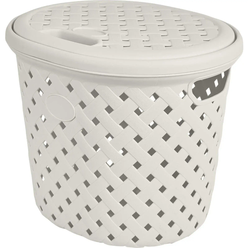 Корзина для белья Plast Team Rattan 14л молочный туман