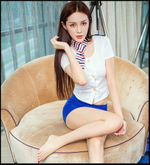 Костюм стюардессы (Цвет: синий, белый)