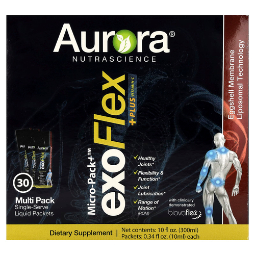 Aurora Nutrascience, Micro-Pack+™ exoFlex + витамин C, 30 пакетиков по 10 мл (0,34 жидк. унции)