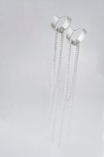 Моносерьга Полукруг с цепочками