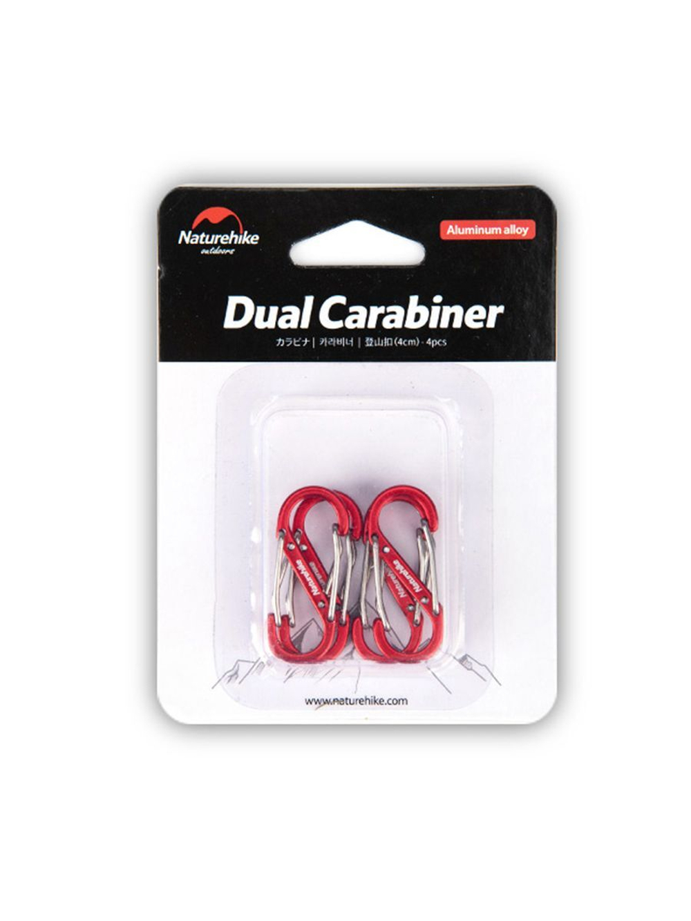 Карабин многофункциональный Naturehike NH20GS004 S-Type 4 см, 4 шт