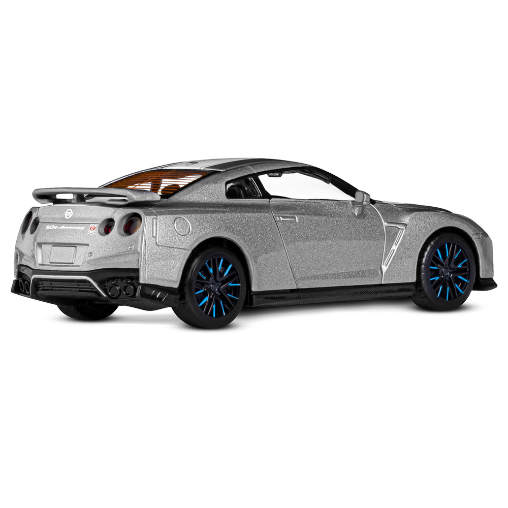 Модель 1:32 Nissan GT-R (R35), серый, откр. двери, свет, звук, инерция