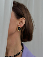 HMG Enamel Серьги Лаванда черные