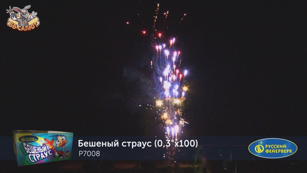 Батарея салютов "Бешеный страус" (0,3"х 100)