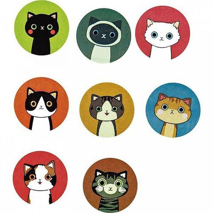 Наклейки-оценки в рулоне d2,5см "Котик"