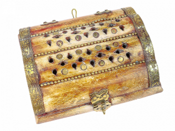 Шкатулка с инкрустацией кость латунь 11x8,5x5 см 462196