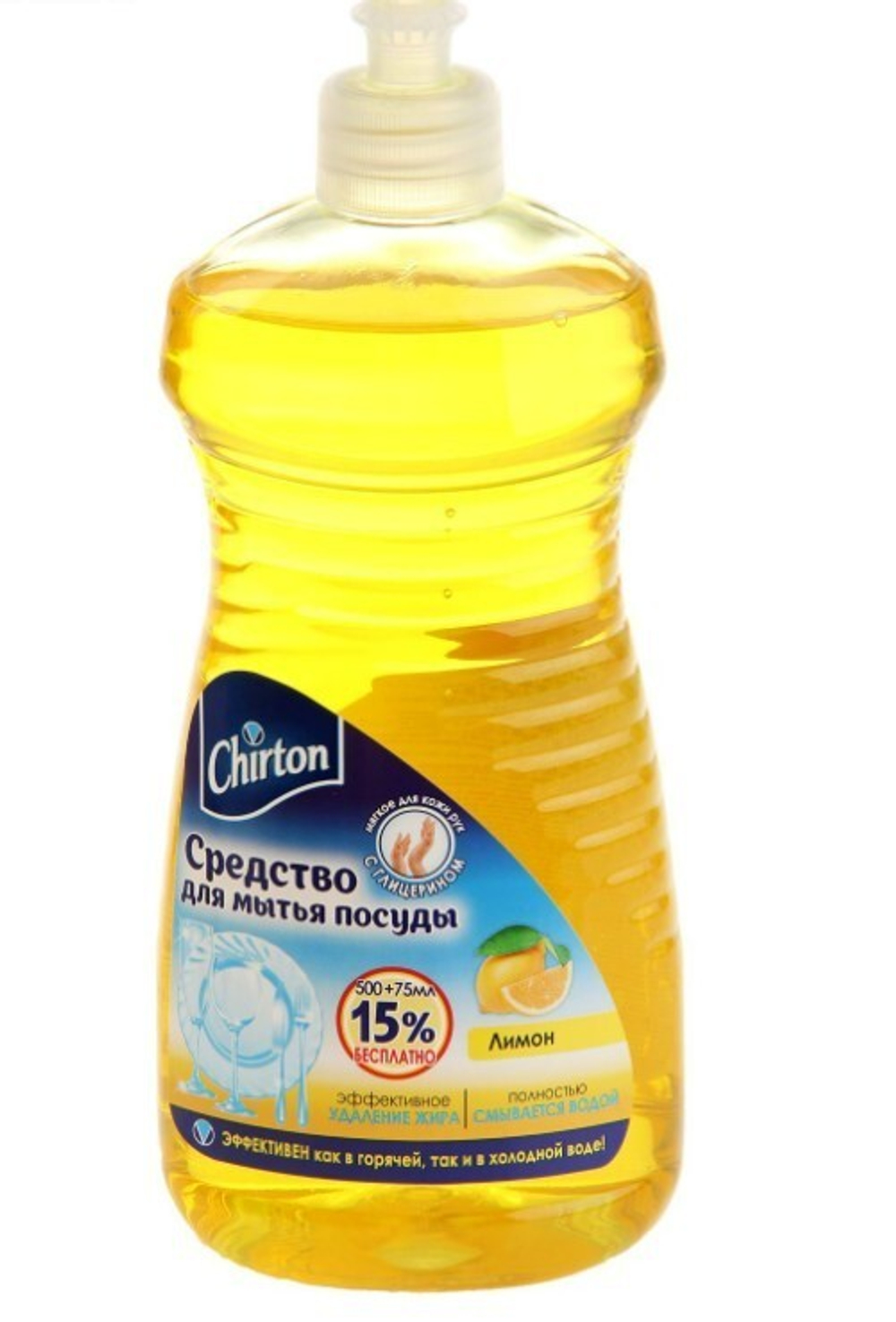 Chirton Средство для мытья посуды Лимон (500+75 мл) *12*