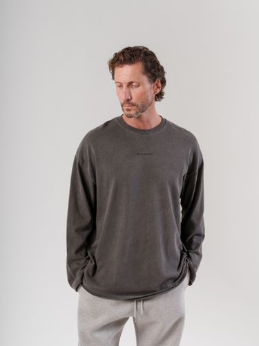 Графитовый лонгслив с необработанным краем